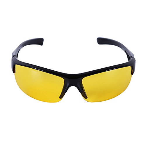 iixpin Sport Sonnenbrille Polarisiert UV400 Schutz Sportbrille Fahrradbrille für Herren und Damen Autofahren Laufen Radfahren Outdoor Schwarz & Gelb One_Size von iixpin