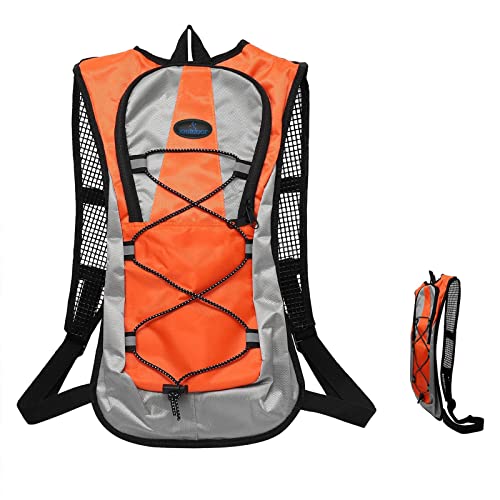 ioutdoor Fahrradrucksack 5L Wasserdichter atmungsaktiver ultraleichter Schulterrucksack mit sicherem Reflexstreifen für Radfahren, Marathon, Reiten, Wandern (Orange) von ioutdoor