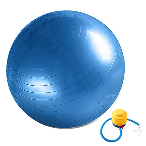 joofang Gymnastikball Fitnessball Sitzball Sportball Anti-Burst inkl Ballpumpe Dicker Robuster Sportball Balance Pilates Yoga Ball für Büro Zuhause Gym 45cm-85cm Ball Yogaball (75cm, Blau) von joofang