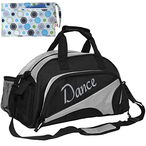 kilofly Ballett-/Tanz-/Sporttasche für Mädchen, mit praktischer Tasche, Silber, 18.9 inch von kilofly