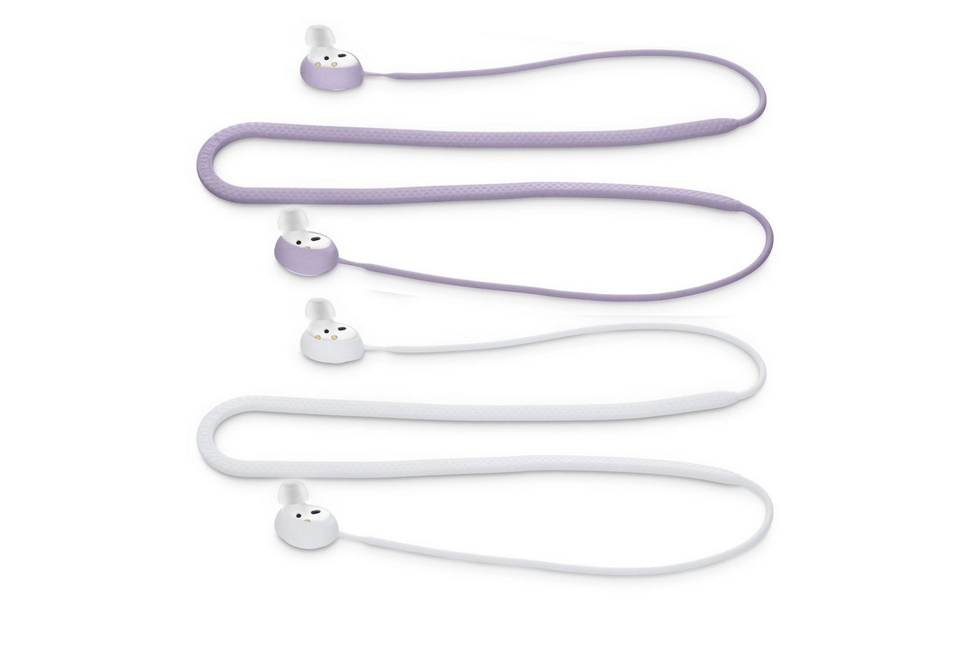 kwmobile 2x Halteband für Samsung Galaxy Buds 2 Headphones Headset-Halterung, (1-tlg., Kopfhörer Halter Band Strap in Weiß Lavendel) von kwmobile
