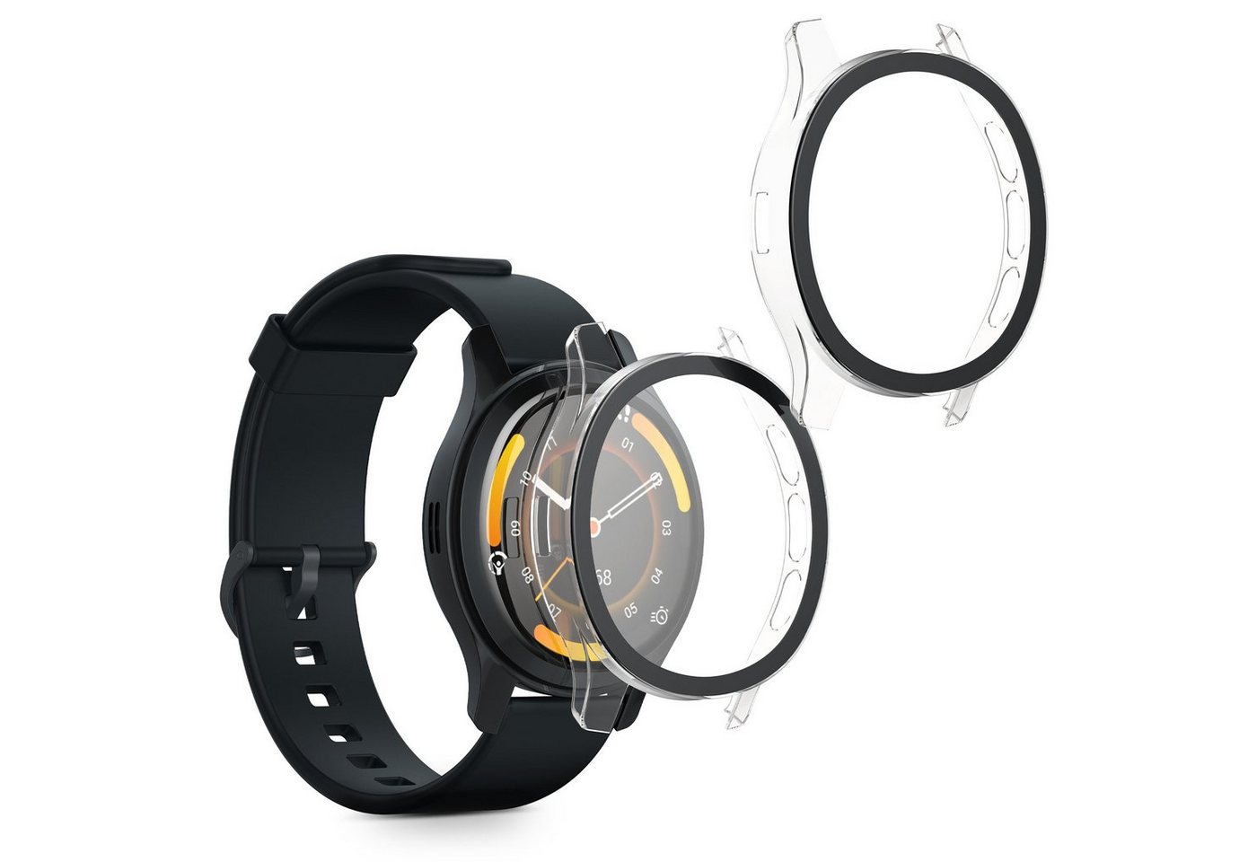 kwmobile Smartwatch-Hülle 2x Hülle für Garmin Venu 3, Fullbody Fitnesstracker Glas Cover Case Schutzhülle Set von kwmobile