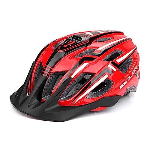 lerwliop Fahrradhelm Rücklicht Reithelm Mütze geformtes, leichtes, wiederaufladbares Sicherheitskappen Rücklicht für Erwachsene, rot schwarz von lerwliop