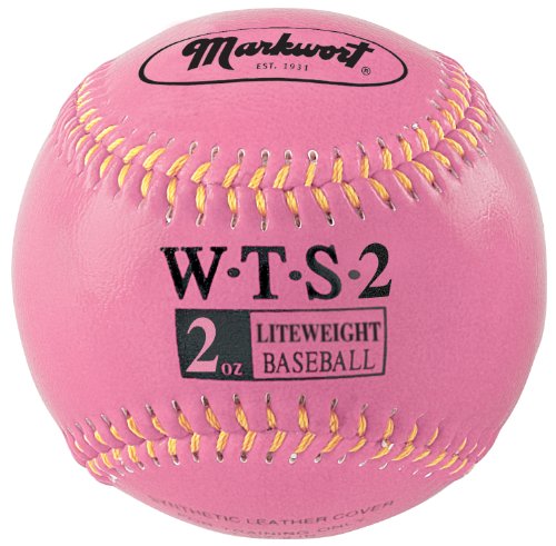 Markwort Beschwerter Baseball mit synthetischem Überzug, 22,9 cm, 57 g, Pink von markwort