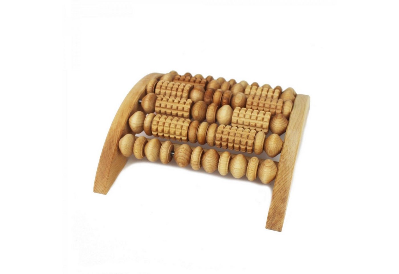 mitienda Massagegerät Fußmassage Gerät mit Rollen aus Holz rechteckig von mitienda