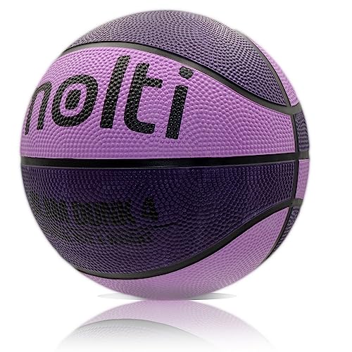 molti Basketball Ball Größe #5 für Kinder Erwachsene rutschfest Streetball Freizeitspielball Indoor Outdoor Training (Violett) von molti