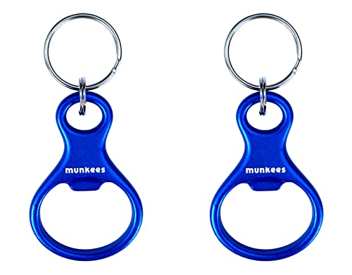 munkees 2 x Schlüsselanhänger Achter mit Flaschenöffner aus hochwertigem Aluminium, Schlüsselring, Doppelpack Blau, 34076 von munkees