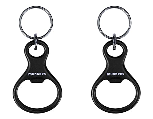 munkees 2 x Schlüsselanhänger Achter mit Flaschenöffner aus hochwertigem Aluminium, Schlüsselring, Doppelpack Schwarz, 34078 von munkees