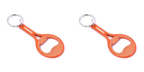 munkees 2 x Schlüsselanhänger Tennis Flaschenöffner Tennisschläger, Orange, Doppelpack, 340539 von munkees