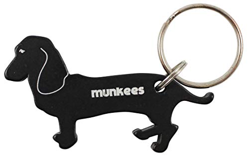 munkees Schlüsselanhänger Dackel-Anhänger Hunde-Figur Flaschenöffner, Schwarz, 34528 von munkees