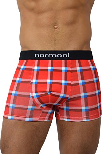 normani 4 Paar Herrenunterwäsche/Boxershorts - 100% Baumwolle Farbe Retro Square Red Größe L von normani
