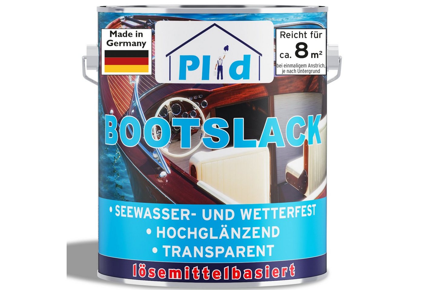 plid Klarlack Bootslack Klarlack Parkettlack Holzlack Schiffslack Holzschutzfarbe, Schnelltrocknend von plid