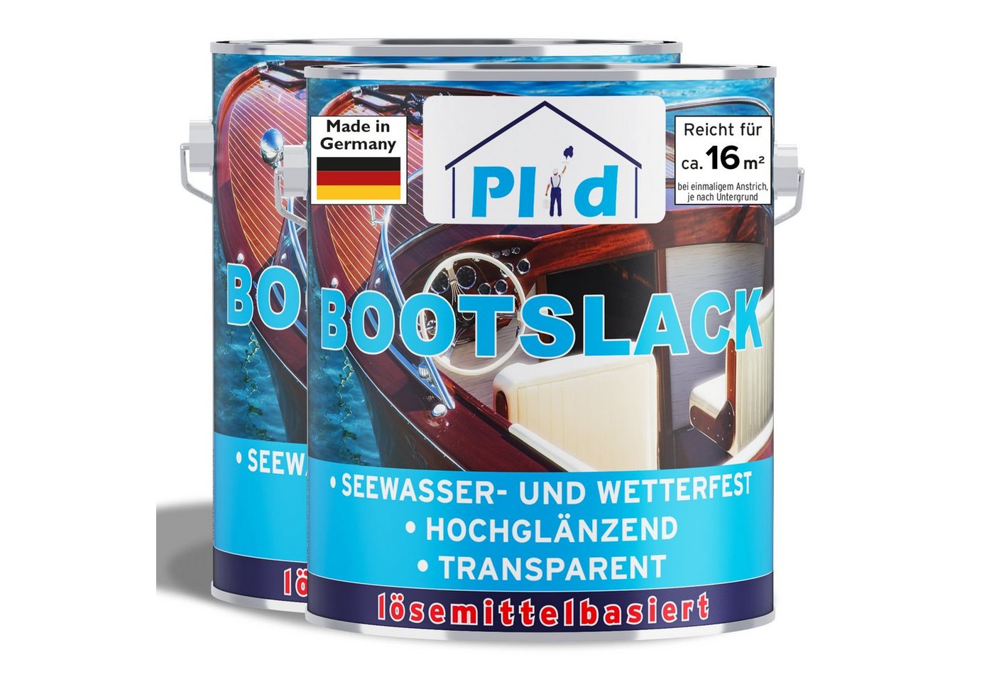 plid Klarlack Premium Bootslack Klarlack Parkettlack Holzlack Anstreichset, Schnelltrocknend von plid