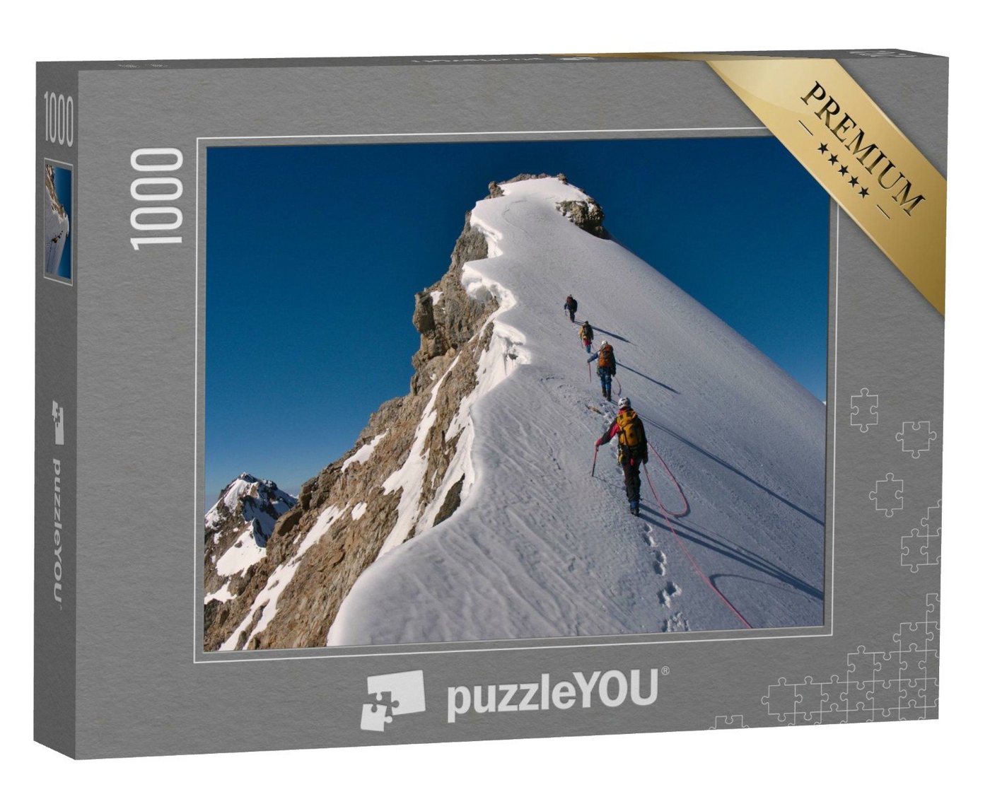 puzzleYOU Puzzle Bergsteiger mit Helmen, Eispickeln und Seilen, 1000 Puzzleteile, puzzleYOU-Kollektionen Sport von puzzleYOU
