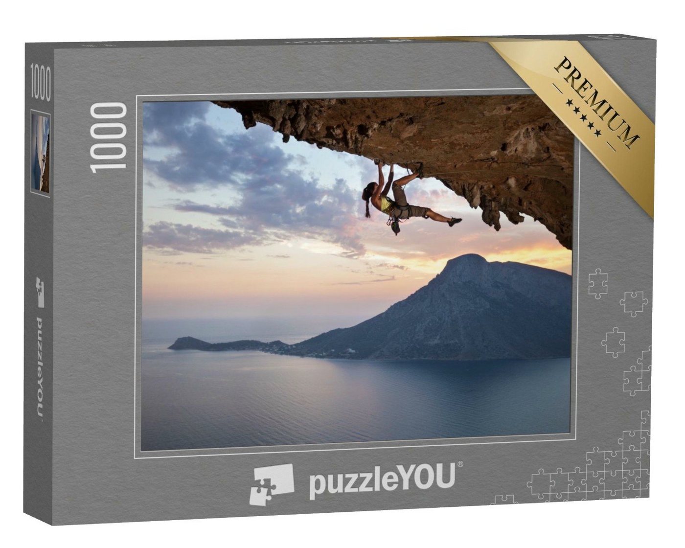 puzzleYOU Puzzle Extremklettern am Abend auf der Insel Kalymnos, 1000 Puzzleteile, puzzleYOU-Kollektionen Sport von puzzleYOU