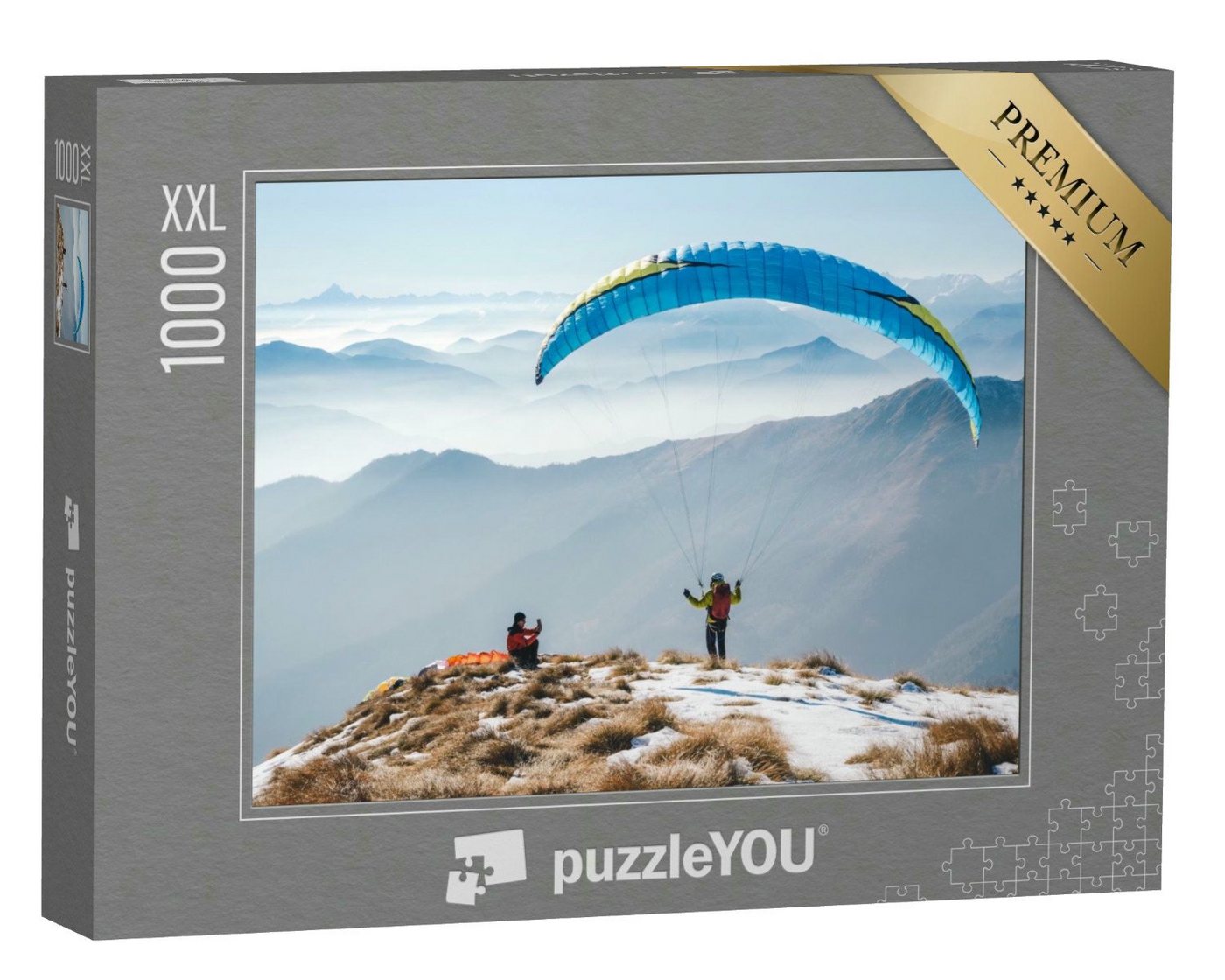 puzzleYOU Puzzle Gleitschirmfliegen in den Bergen, 1000 Puzzleteile, puzzleYOU-Kollektionen Sport von puzzleYOU