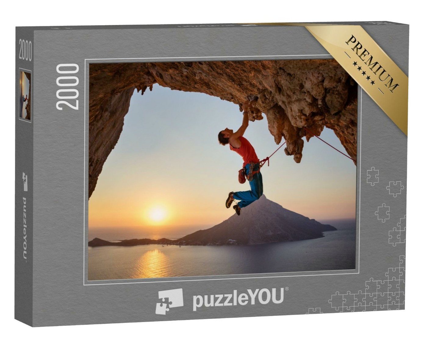 puzzleYOU Puzzle Gut gesichert: Klettern am Überhang, 2000 Puzzleteile, puzzleYOU-Kollektionen Sport von puzzleYOU