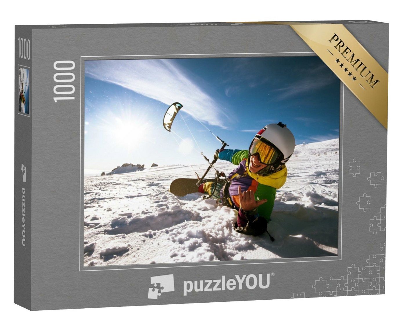 puzzleYOU Puzzle Kite-Snowboarding: Ein Lebensgefühl, 1000 Puzzleteile, puzzleYOU-Kollektionen Sport, Menschen von puzzleYOU