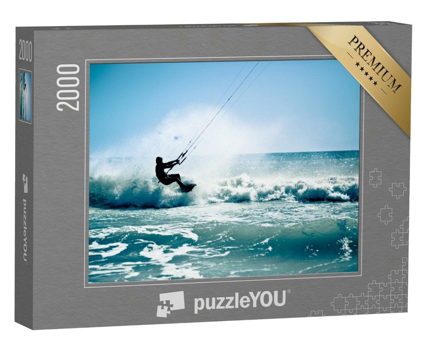 puzzleYOU Puzzle Kitesurfen in den Wellen, 2000 Puzzleteile, puzzleYOU-Kollektionen Sport, Menschen von puzzleYOU