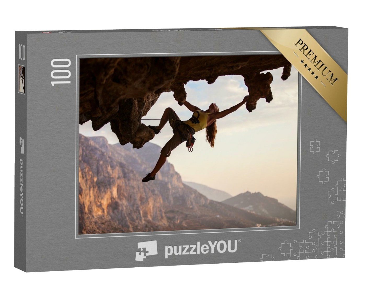 puzzleYOU Puzzle Klettern im Sonnenuntergang, Insel Kalymnos, 100 Puzzleteile, puzzleYOU-Kollektionen Sport von puzzleYOU
