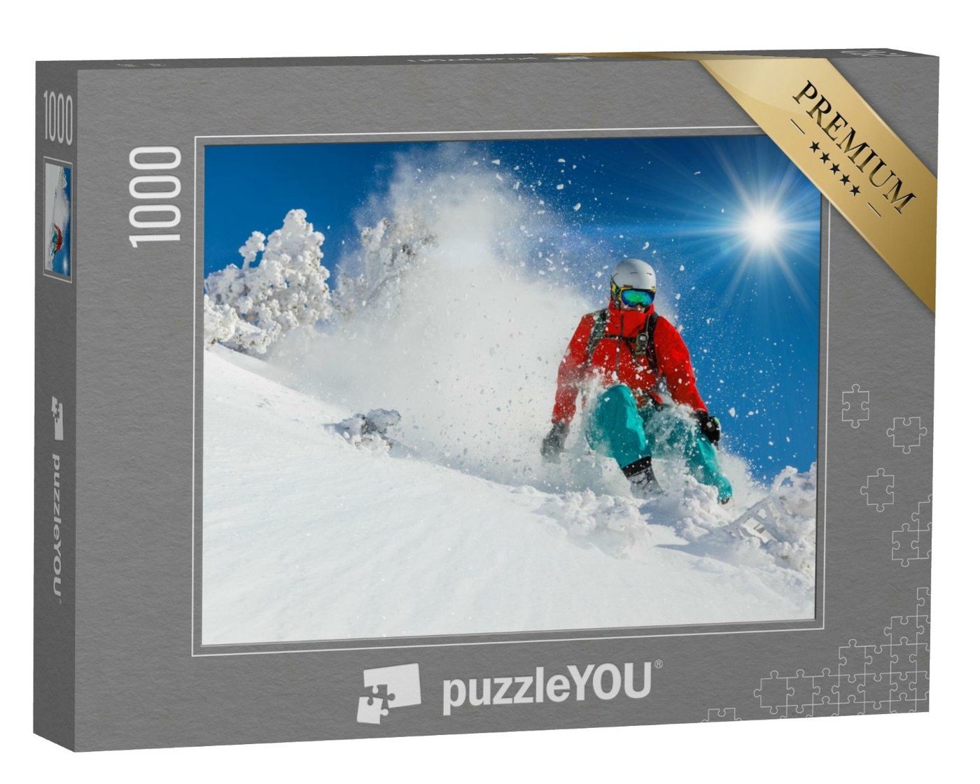 puzzleYOU Puzzle Skifahrer beim Abfahrtslauf, 1000 Puzzleteile, puzzleYOU-Kollektionen Sport von puzzleYOU