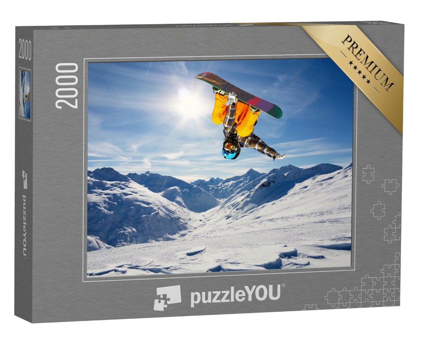 puzzleYOU Puzzle Snowborder beim spektakulären Sprung, 2000 Puzzleteile, puzzleYOU-Kollektionen Sport, Menschen von puzzleYOU