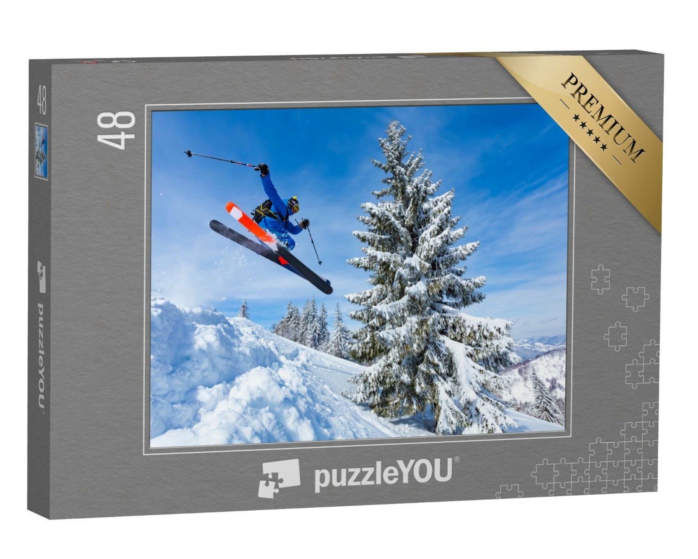 puzzleYOU Puzzle Spaß beim Skifahren, 48 Puzzleteile, puzzleYOU-Kollektionen Sport von puzzleYOU
