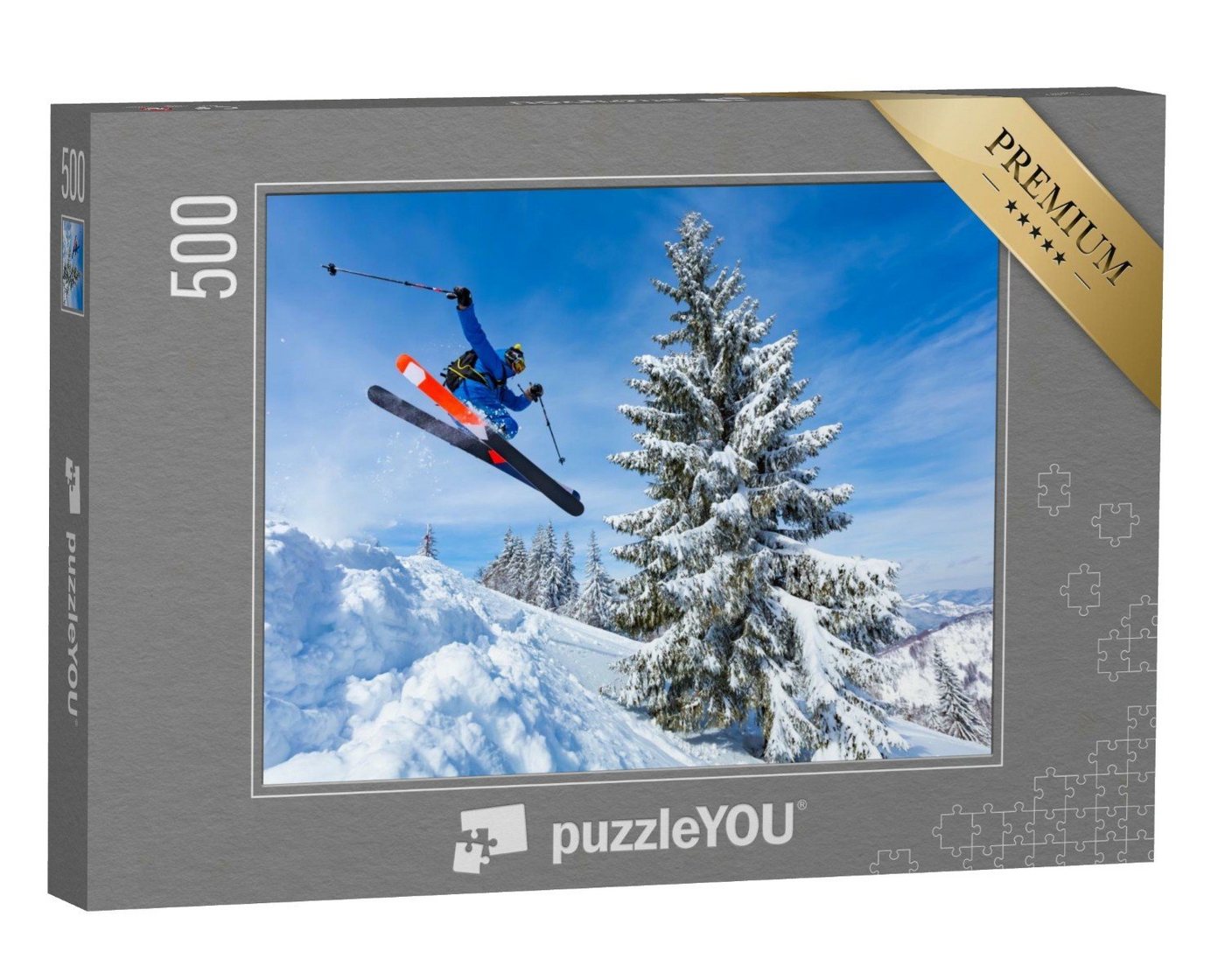 puzzleYOU Puzzle Spaß beim Skifahren, 500 Puzzleteile, puzzleYOU-Kollektionen Sport von puzzleYOU