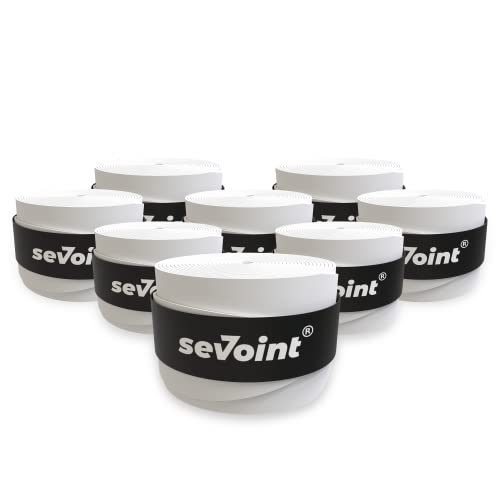 sevoint® - Overgrip Selbstklebendes Griffband mit Anti-Rutsch-Effekt für Tennis Badminton oder Squash (8er Pack, weiß) von sevoint