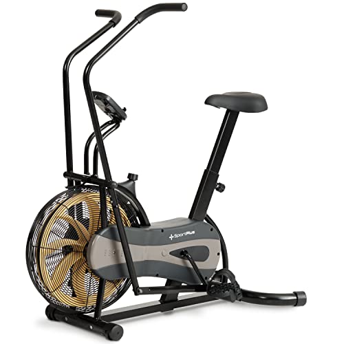SportPlus Air Bike mit Luftwiderstand, Heimtrainer für HIIT, Spinning Bike, beleuchtetes Display, bis 100 kg belastbar von + SportPlus