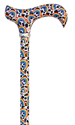 Fashion- Gehstock Rainbow, Derbygriff aus Gießharz, Stock aus stabilem Leichtmetall, höhenverstellbar 73-95 cm, inkl. Gummipuffer von Stockshop
