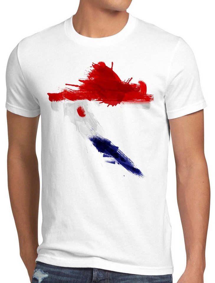 style3 Print-Shirt Herren T-Shirt Flagge Kroatien Fußball Sport Croatia WM EM Fahne von style3