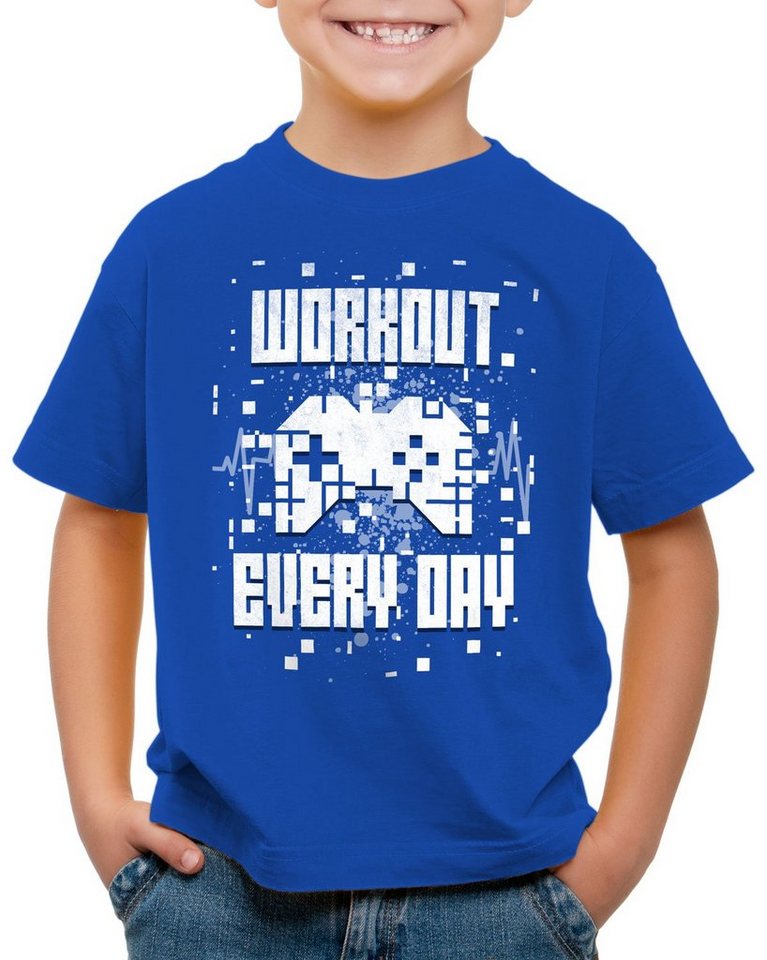 style3 Print-Shirt Kinder T-Shirt Gamer Workout T-Shirtplay fitness gamepad clan von style3