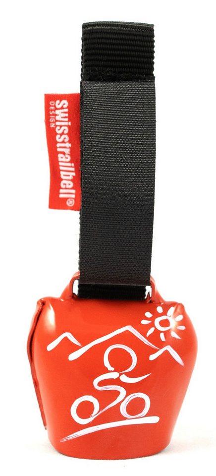 swisstrailbell Fahrradklingel swisstrailbell®, Rot mit weißem MTB, schwarzes Band, Fahrradklingel, T von swisstrailbell