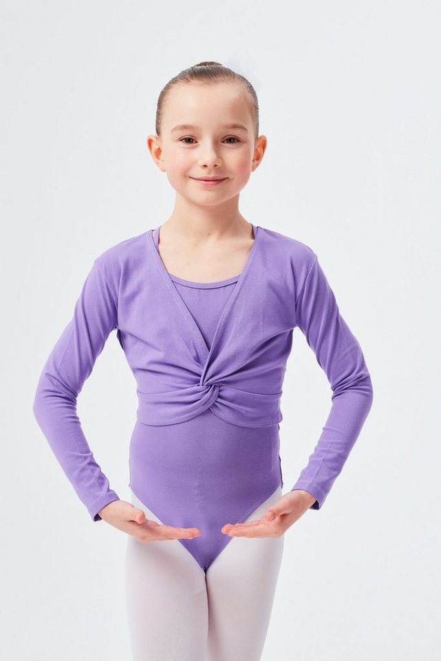tanzmuster Crop-Top Langarm Ballett Top Mia aus wunderbar weicher Baumwolle Oberteil für Mädchen fürs Kinder Ballett von tanzmuster