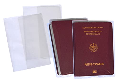 Reisepasshülle Deutschland Germany Passport Pass Schutzhülle Durchsichtig/klar (2er-Set (Transparent)) von thb Richter
