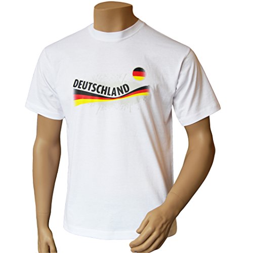 thb Richter Deutschland Germany T-Shirt Trikot Fan Shirt Fanshirts Rundhals Fußball Weltmeister weiß Weiss Herren (XL) von thb Richter