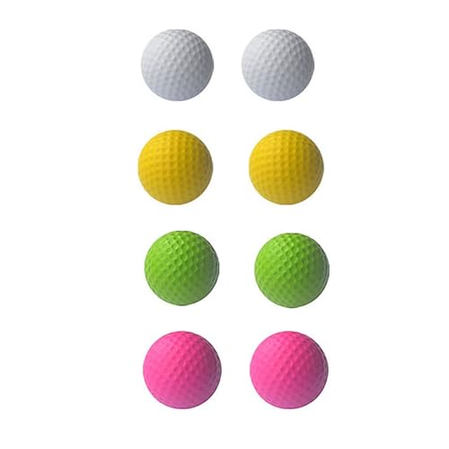 tooloflife Weiß+Gelb+Grün+Rosenrot, Schaumstoff-Golfbälle, elastische, weiche Trainingshilfen, große Übungsschaumbälle für Schwung, für drinnen und draußen von tooloflife