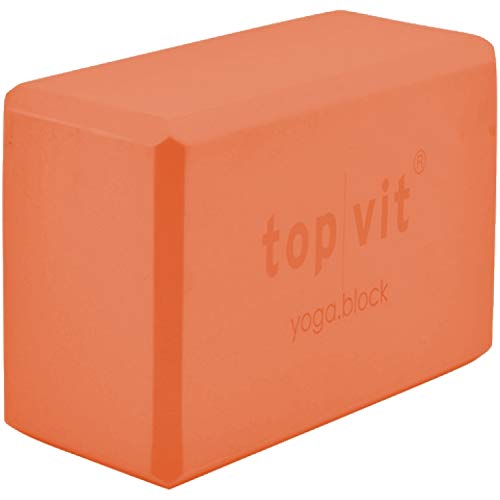 top vit Yoga Block aus Schaumstoff | Schaumstoff-Block | robust & leicht | ideal für Pilates (orange, 23 x 15 x 10) von top vit