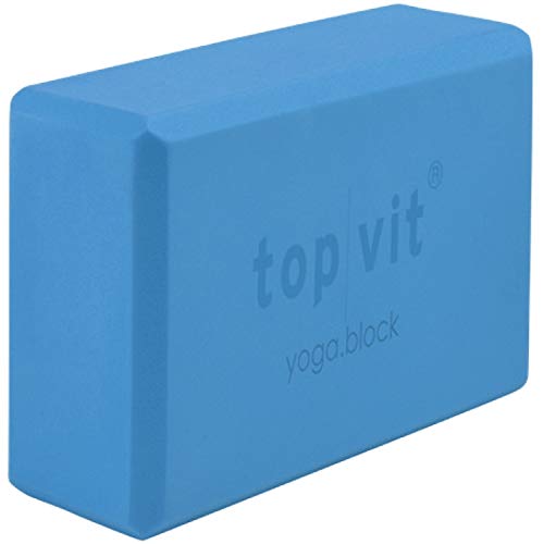 top vit Yoga Block aus Schaumstoff in 4 Schaumstoff-Block | robust & leicht | ideal für Pilates (hellblau, 23 x 15 x 7,5) von top vit