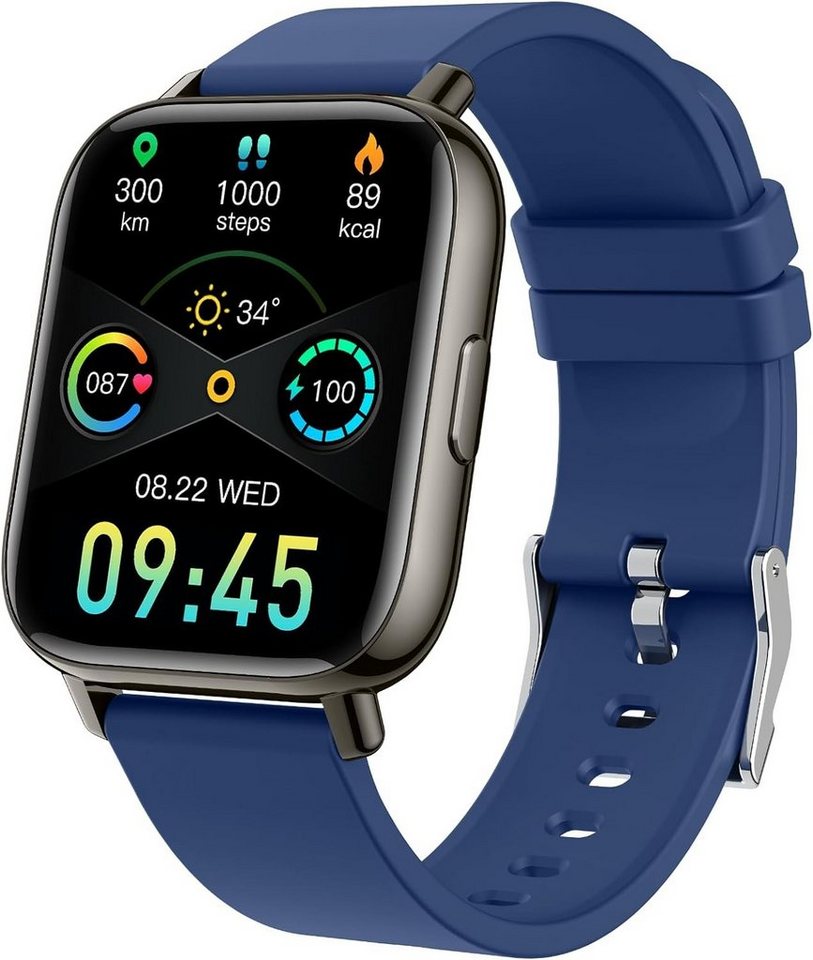 uaue Damen Herren Fitness Touchscreen Fitness Tracker, Smartwatch (1.69 Zoll, Andriod iOS), mit Pulsuhr Herzfrequenz Schlafmonitor Schrittzähler IP68 Wasserdicht von uaue