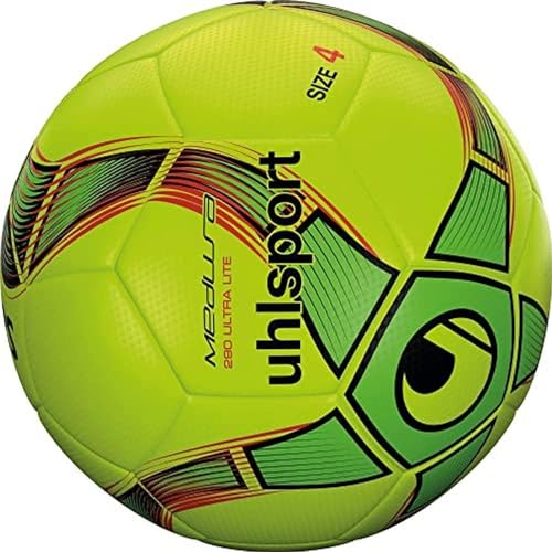 Uhlsport Unisex – Erwachsene Medusa Anteo 290 Ultra Lite Fussball, Fluo gelb/Fluo grün/schwa, 4 von uhlsport