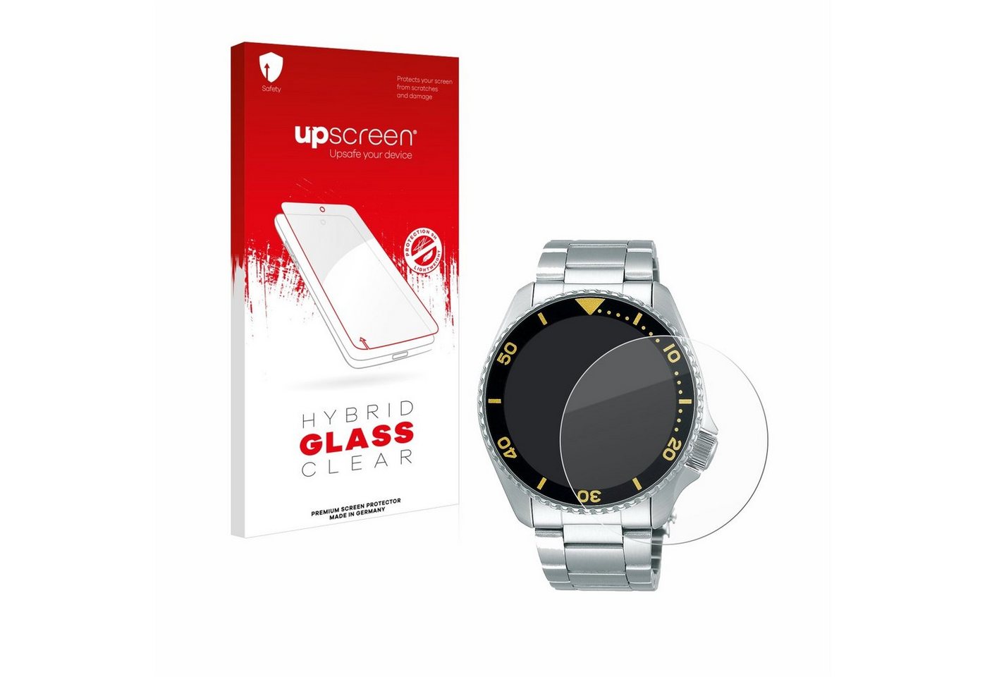 upscreen flexible Panzerglasfolie für Seiko 5 Sports SRPD59K1, Displayschutzglas, Schutzglas Glasfolie klar von upscreen