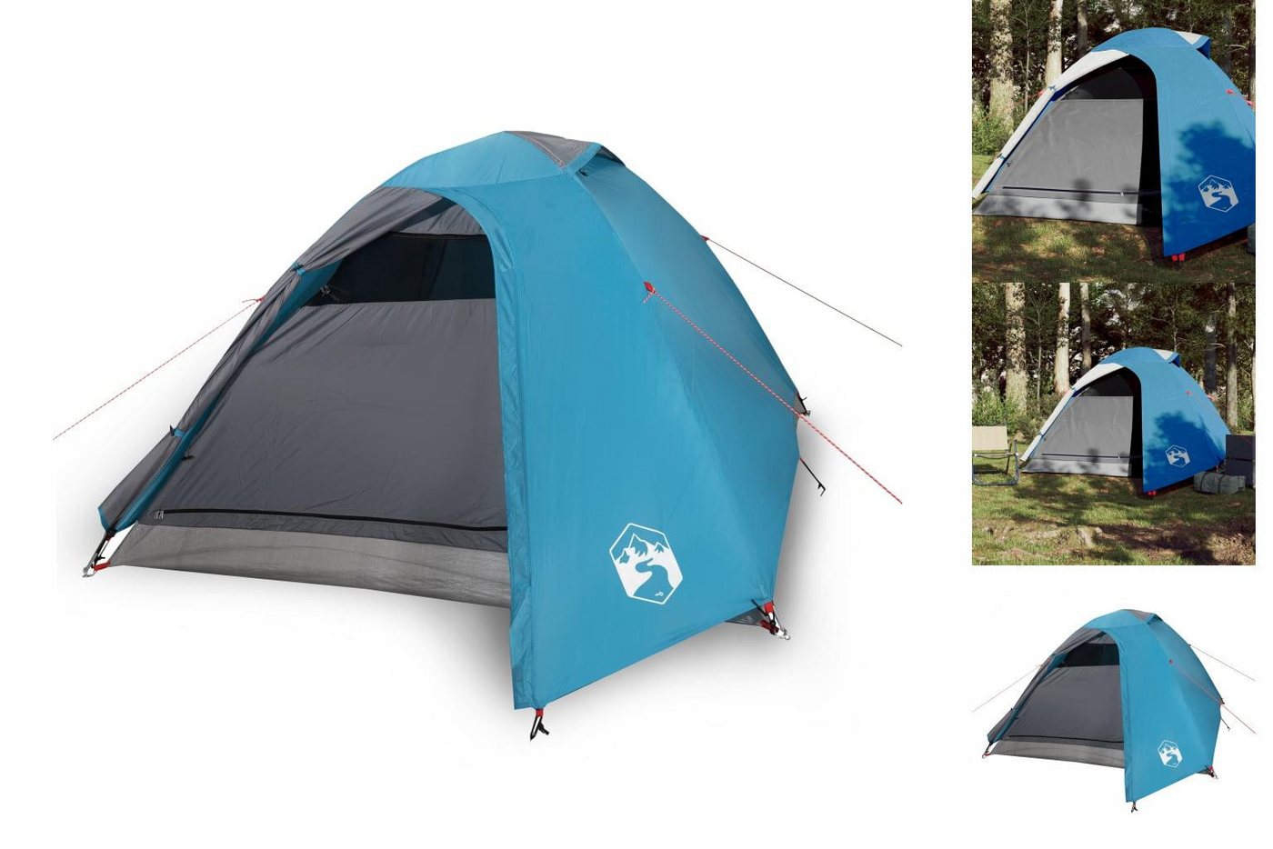 vidaXL Vorzelt Campingzelt 2 Personen Blau 264x210x125 cm 185T Taft von vidaXL