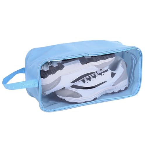 Tragbare Oxford-Schuhtasche mit modischem Reißverschluss, wasserdicht, lässig, Reisepacktasche für Turnschuhe und Socken mit Griff, blau, Einheitsgröße von yeeplant