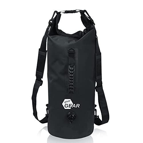 your GEAR Dry Bag 20 L | 30 L | 50 L wasserdichter Rucksack Packsack Seesack Stausack mit Schultergurten, Tragegriff und Ventil zur Kompression/Aufblasen, schwimmfähig [20L] von your GEAR