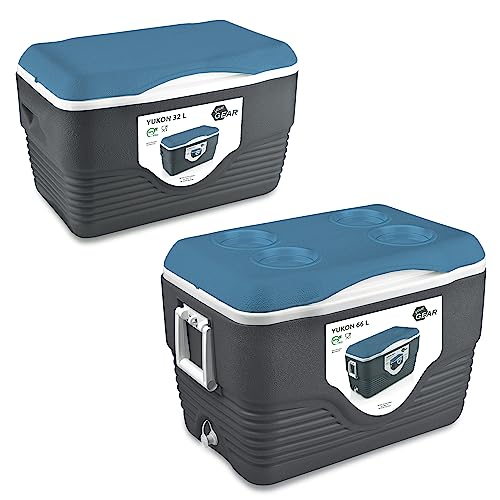 your GEAR Yukon 66 L + 32 L Kühlbox Set mit 2 passiven Kühlbehälter PU Thermo-Box Kühltasche Isolierbox warm & kalt von your GEAR