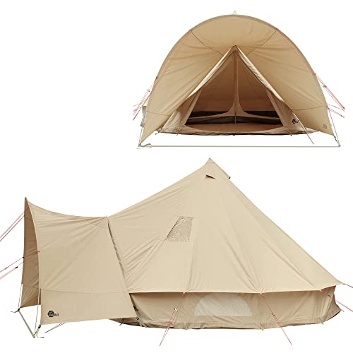 your GEAR Zelt Desert 8 Pro UV50+ Baumwolle - Campingzelt Tipi Familienzelt mit Schlafkabine und Vordach von your GEAR