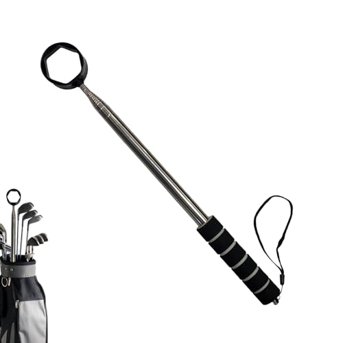 Golfball-Putter-Retriever, einziehbares Golfball-Retriever-Werkzeug, praktisches Golfplatz-Werkzeug, tragbare einziehbare Teleskopschaufel, Edelstahl, Teleskop-Golfball-Retriever für Wasser, von zwxqe