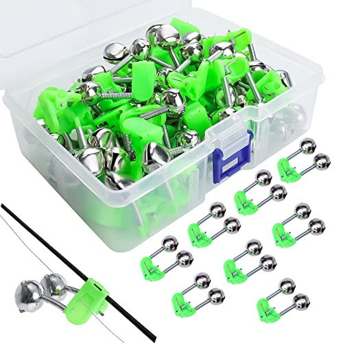 通用 GZkushi 40 Stück Aalglocke mit Klemme, Doppel Angelglocke Tragbare Zubehör, für Outdoor Angeln Angelrute Bissanzeiger Angeln, mit Box, green 通用 GZkushi 40 Stück Aalglocke mit Klemme, Doppel Angelglocke Tragbare Zubehör, für Outdoor Angeln Angelrute Bissanzeiger Angeln, mit Box, green von Mnixy